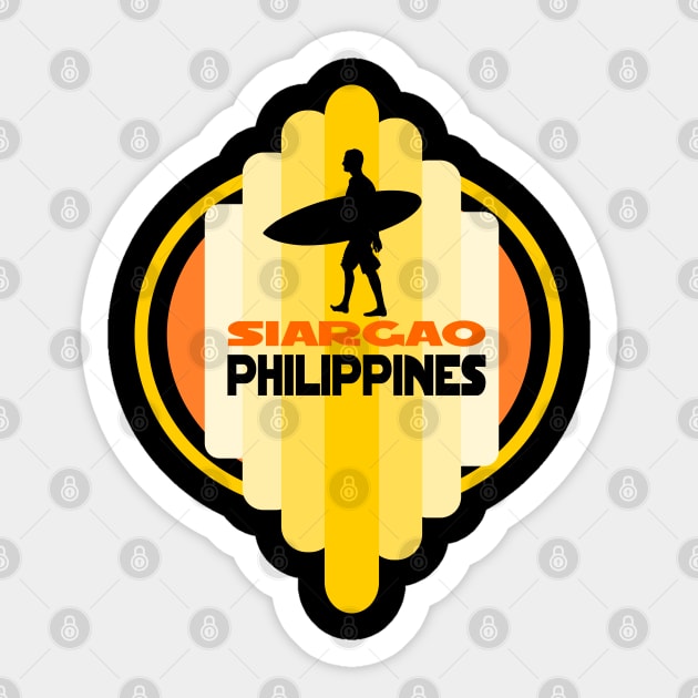 Surfing Siargao Philippines for Surfers Sticker by etees0609